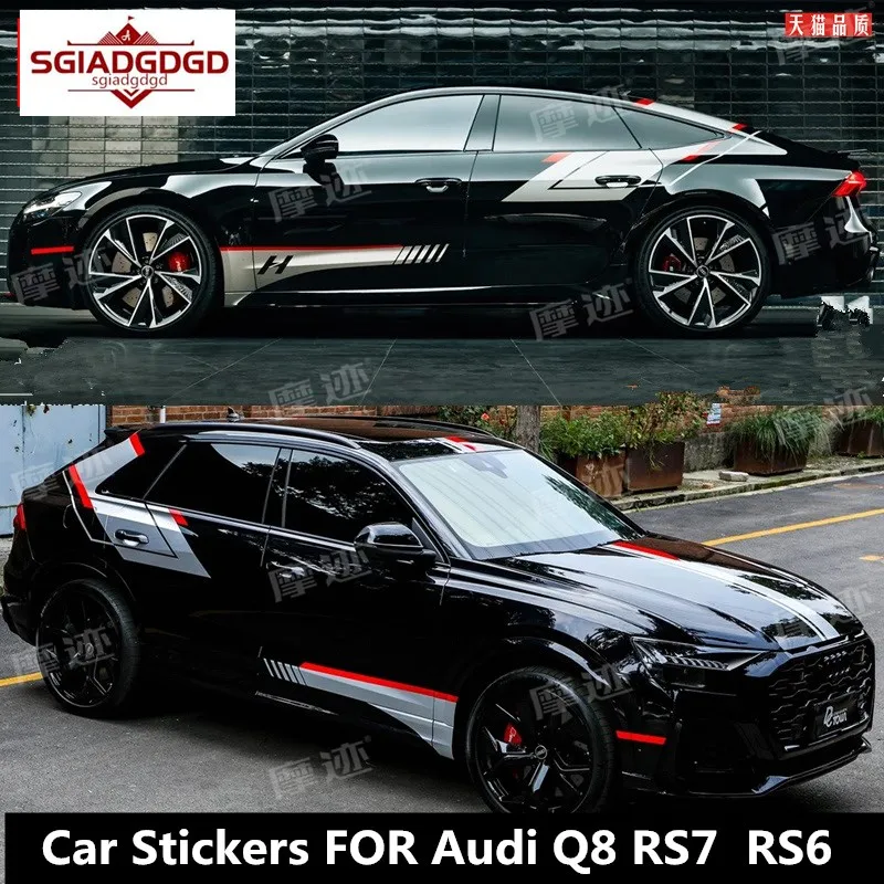 

Автомобильные наклейки для Audi Q8 RS7, сменные украшения, модные спортивные наклейки, пленка, аксессуары