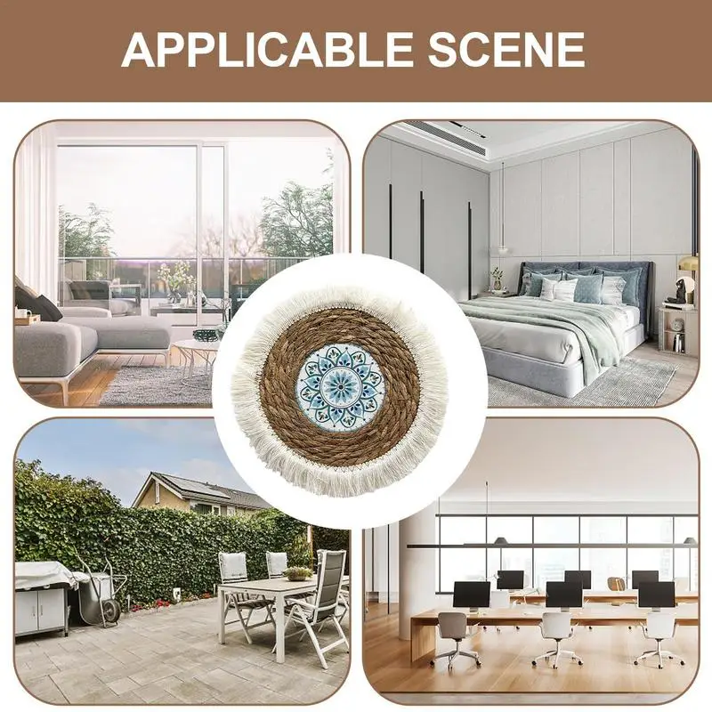 Коврики в стиле бохо элегантные круглые тканые салфетки подставки для