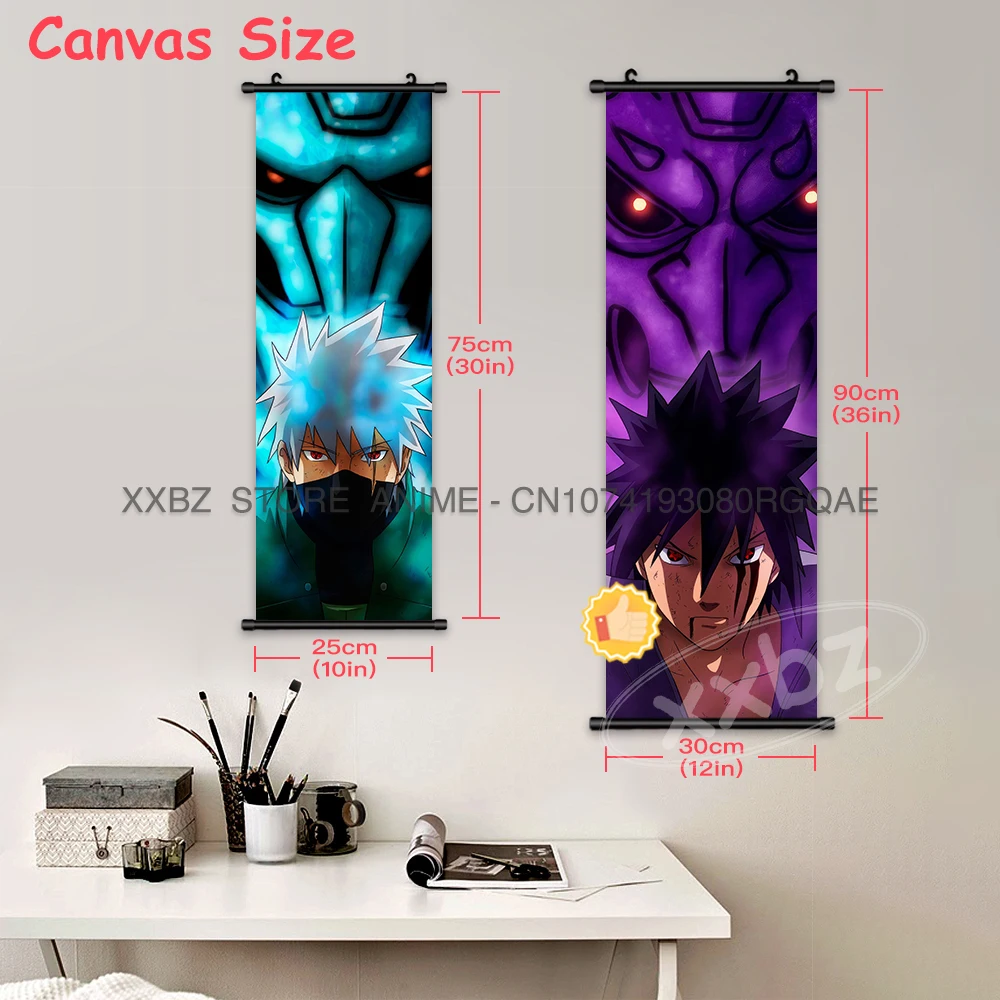 Наруто свитки картина аниме постеры холст эстетический Саске украшение дома