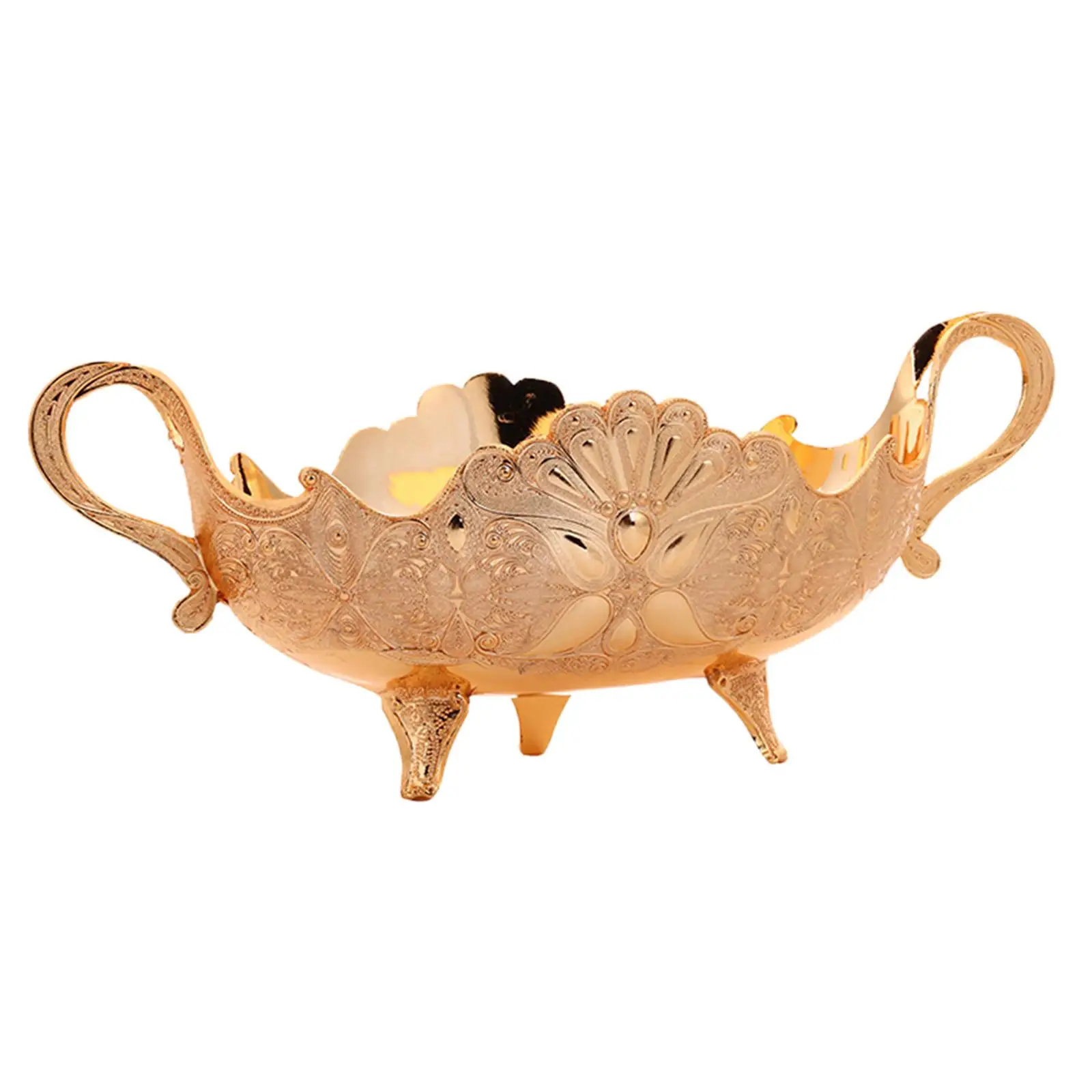 

Metal Fruit Basket Fruit Dish Bowl Countertop Fruit Tray Multifunctional Binaural Fruit Plate for Fruits Snacks Ornaments Golden