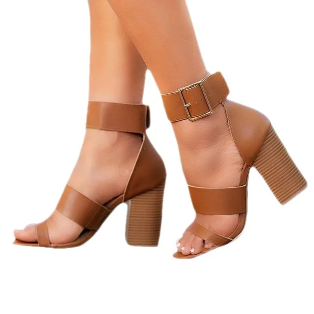 

Женские босоножки на высоком каблуке, сандалии с ремешком на щиколотке и пряжкой, обувь для вечеринки и свадьбы, весна 2020
