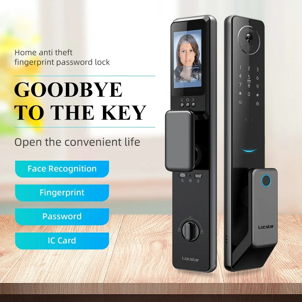 008 Locstar умный цифровой безопасный дверной замок с отпечатками пальцев Wi-Fi 3D