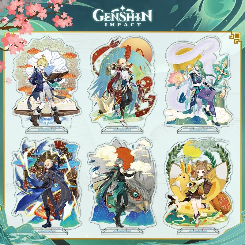 

Genshin Inpact Game Peripheral Acrylic Ornament Plastic Model Figurine D'Action Figure Qi Liangliang Toy For Children Anime Gift