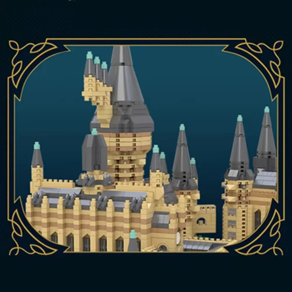 Бриллиантовый мини-микроблок Академия Харрис волшебный замок уличный вид