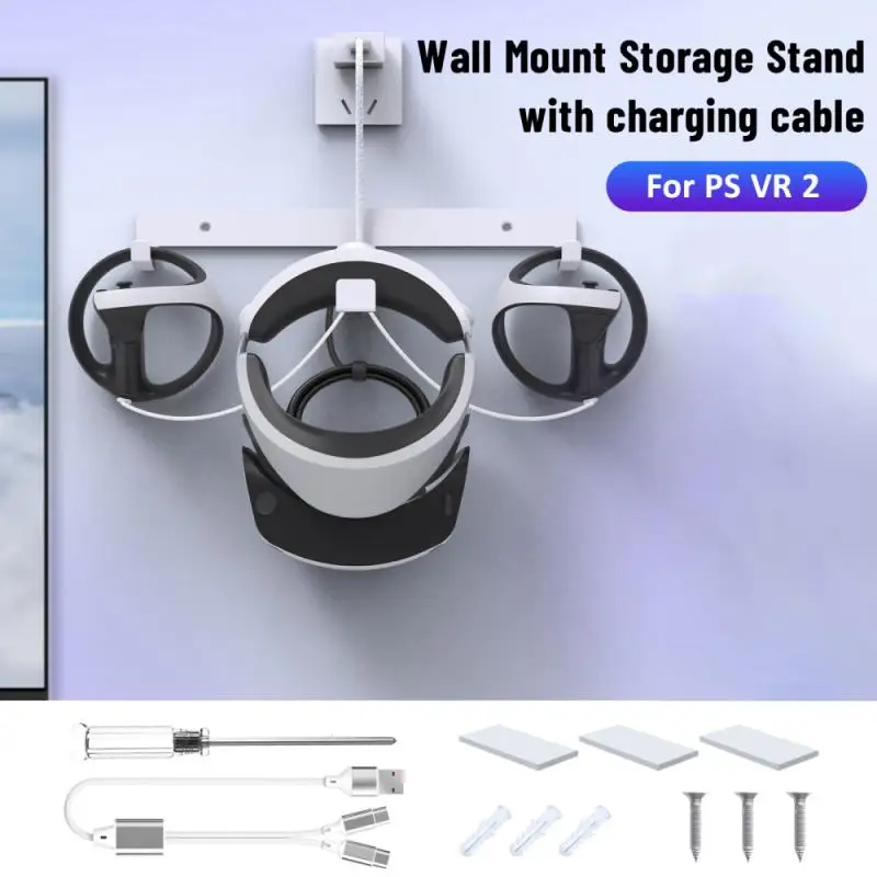 

White For Ps Vr 2 Controller Display Stand Universal Vr Wall Mount Portable Multifunctional Headset Hooks Holder Abs Stable