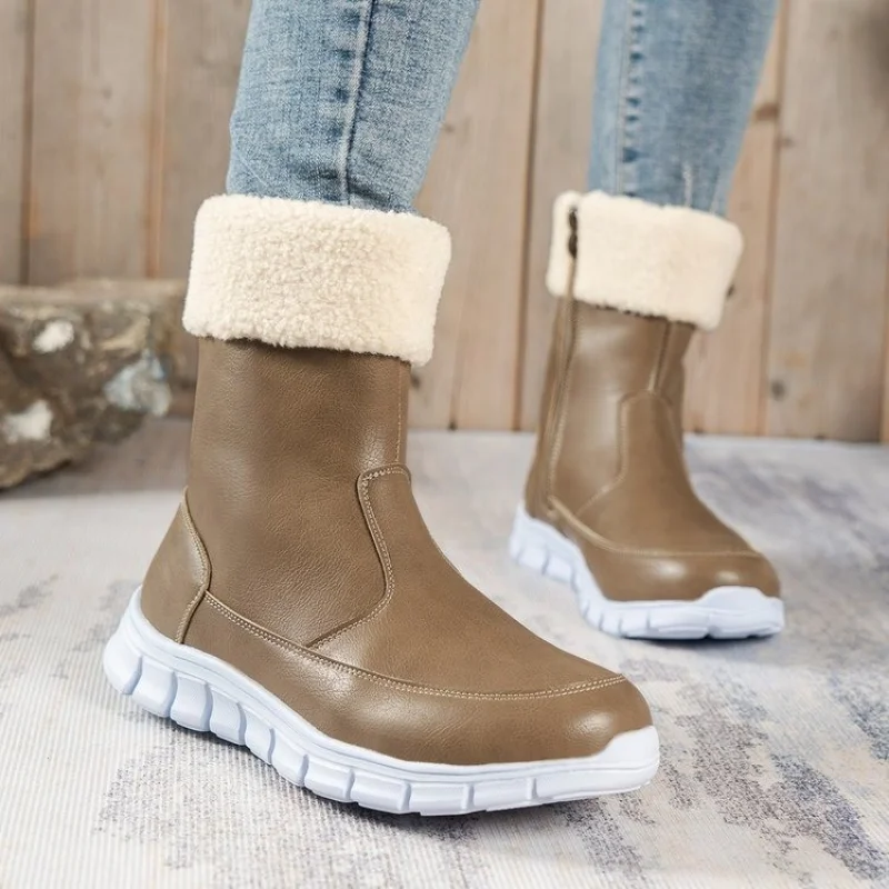 Women's Ankle Boots Autumn and Winter New Women's Shoes 2023 Solid Color Flat Shoes Women's Outdoor Fashion Casual Side Zipper