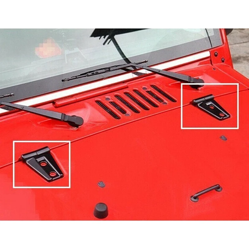 Набор накладок на переднюю петлю капота двигателя из АБС-пластика для Jeep Wrangler
