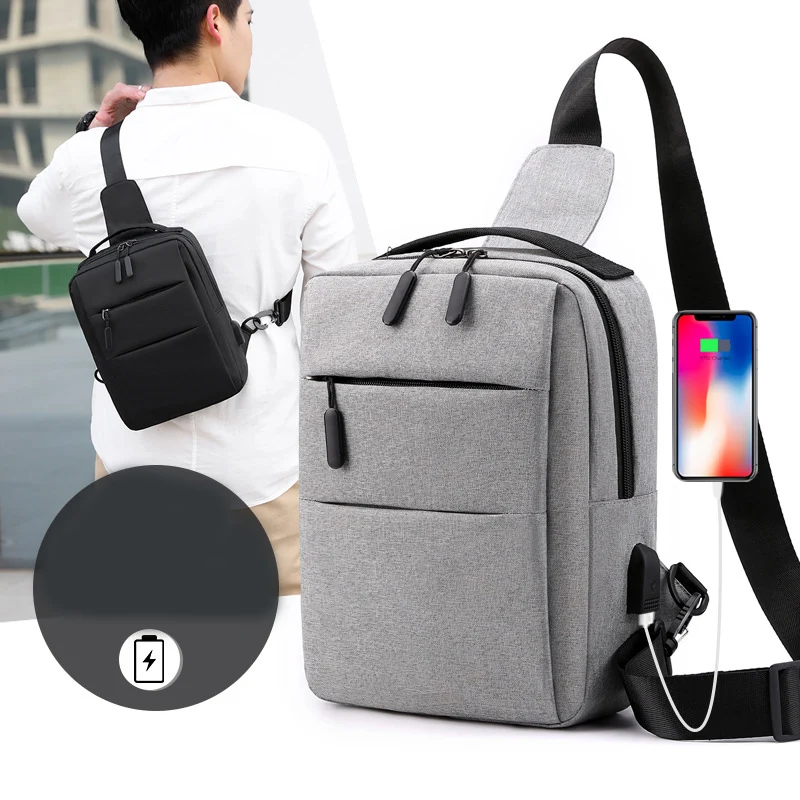 

New Large Capacity Chest Pack Sling Bag Casual Shoulder Crossbody Bags Travel Hiking Backpacks with USB Port Organizing Bag