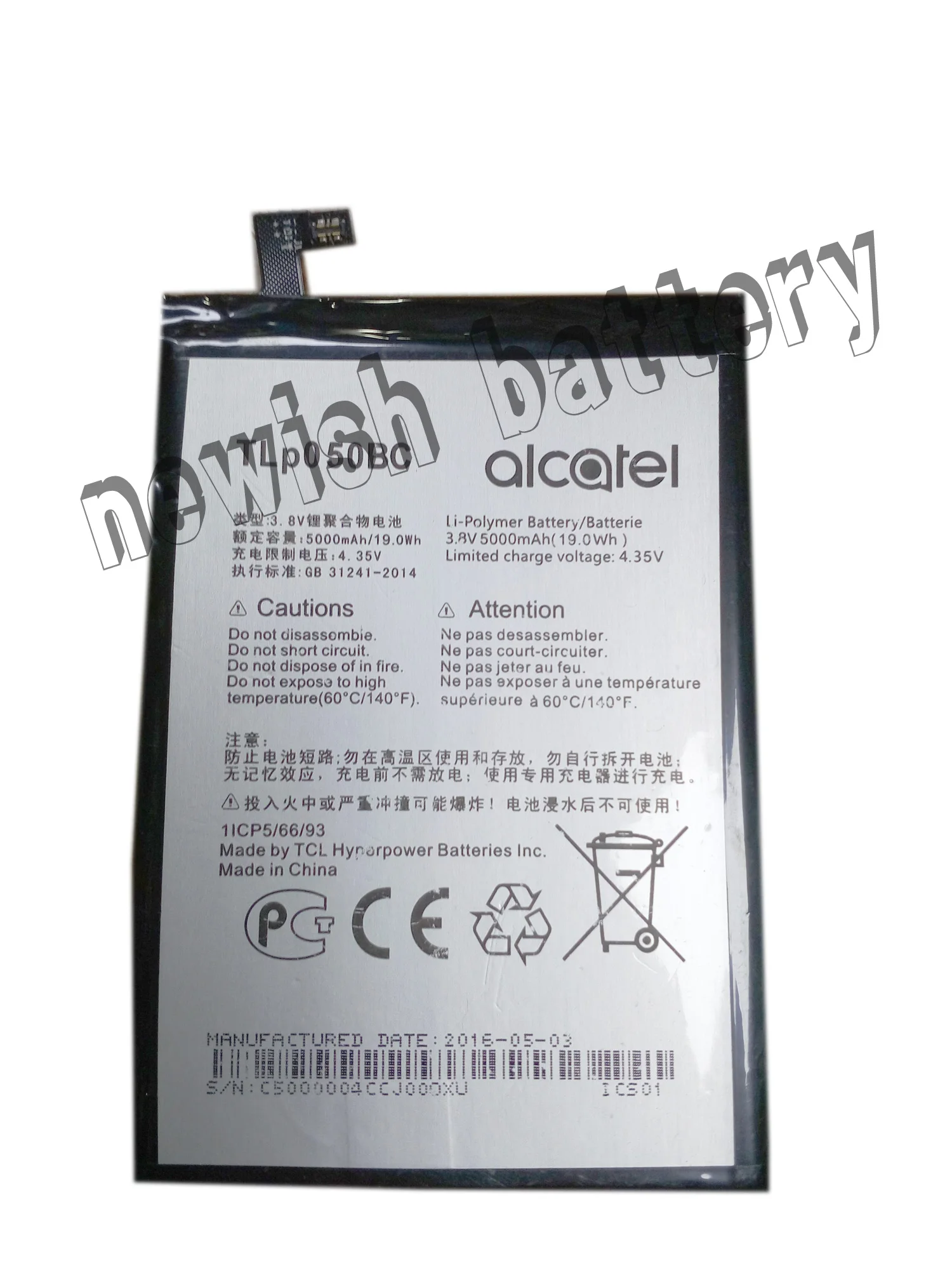 

For Alcatel Tlp050bc Battery 5000MAh