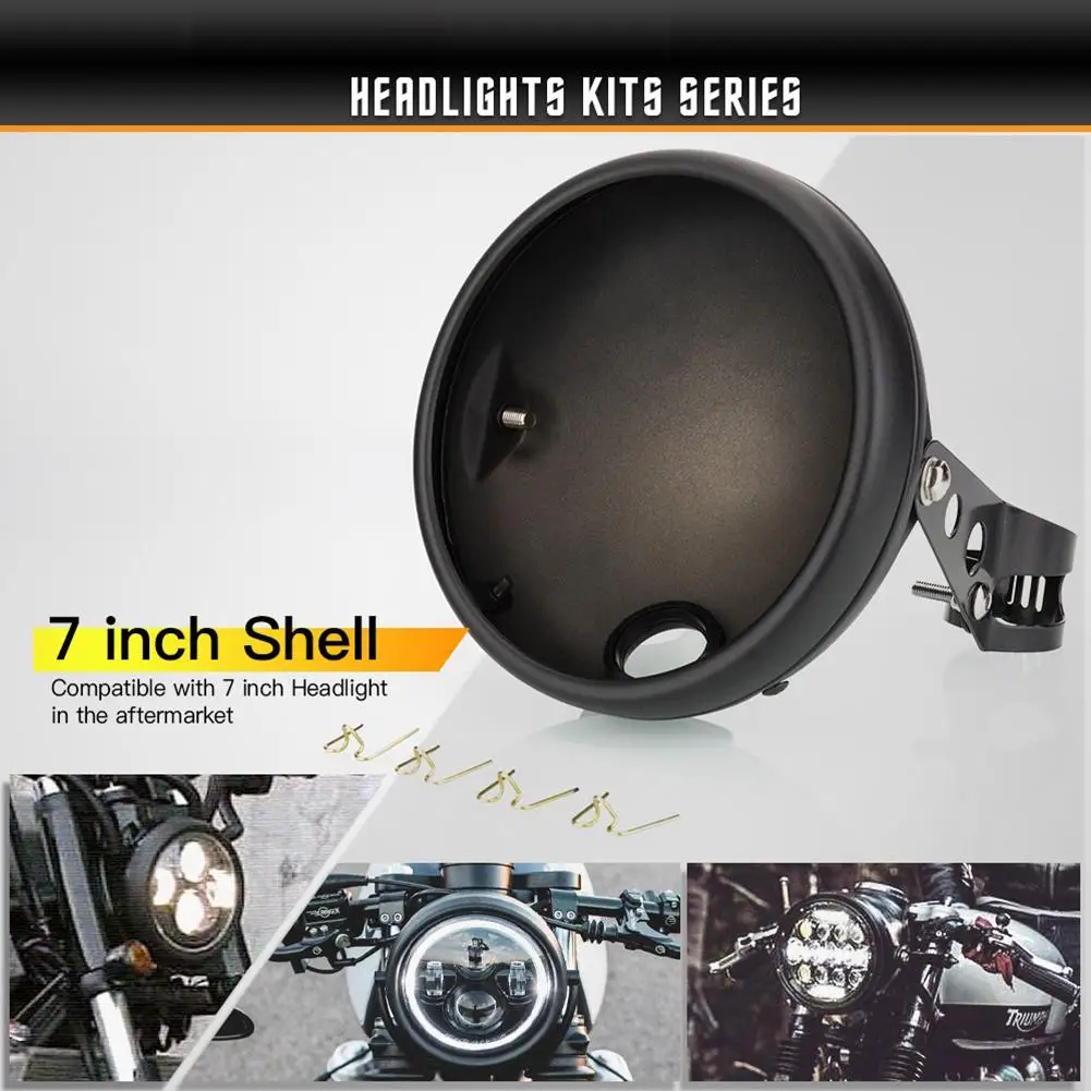 

7-inch Motorcycle Led Headlight Bucket With Mounting Bracket Headlamp Housing Cover Modified Accessories