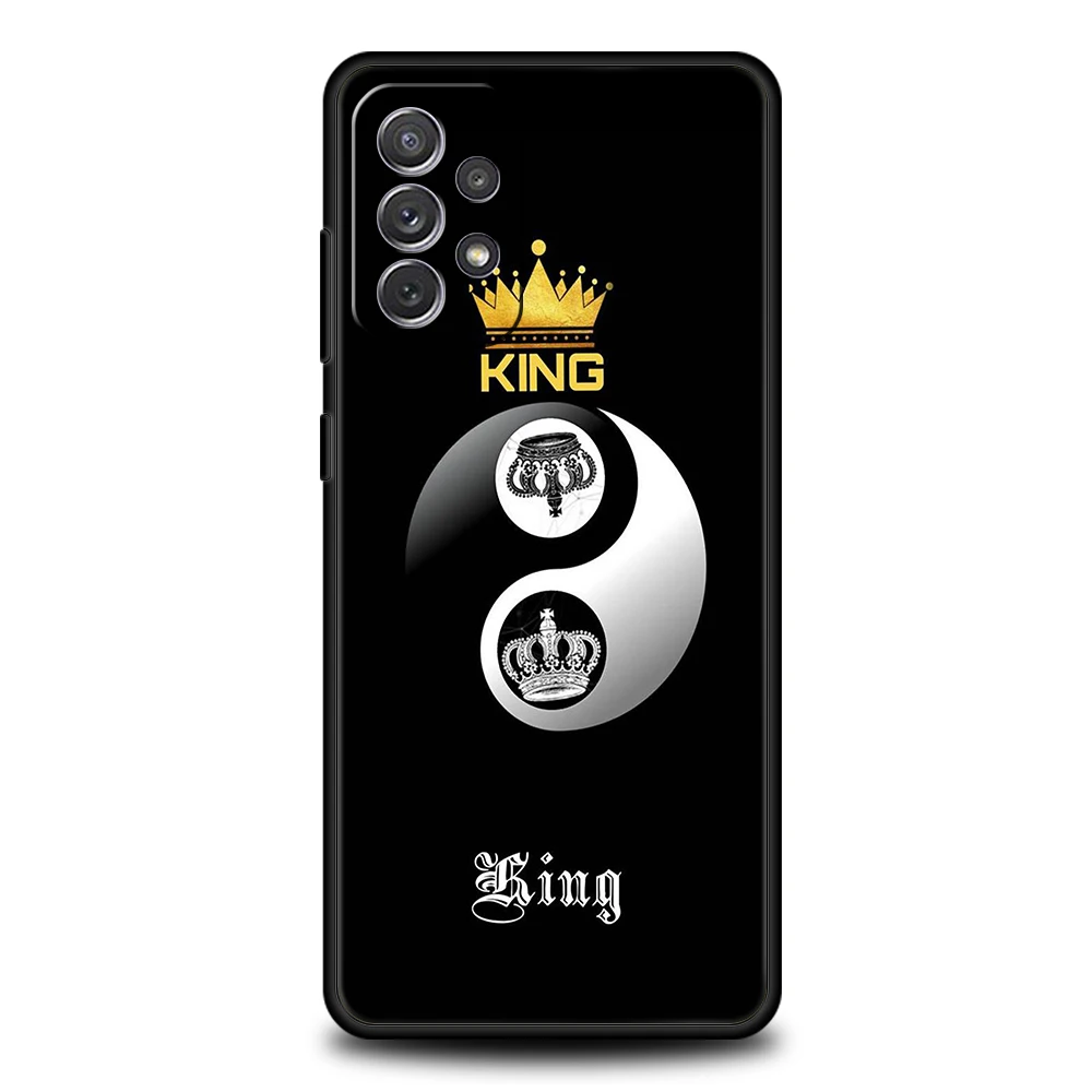 Crown King And Queen Silicone Case For Samsung Galaxy A32 A52 A13 A22 A72 A51 A71 A41 A11 A31 A21S 5G Luxury Phone Cover Shell