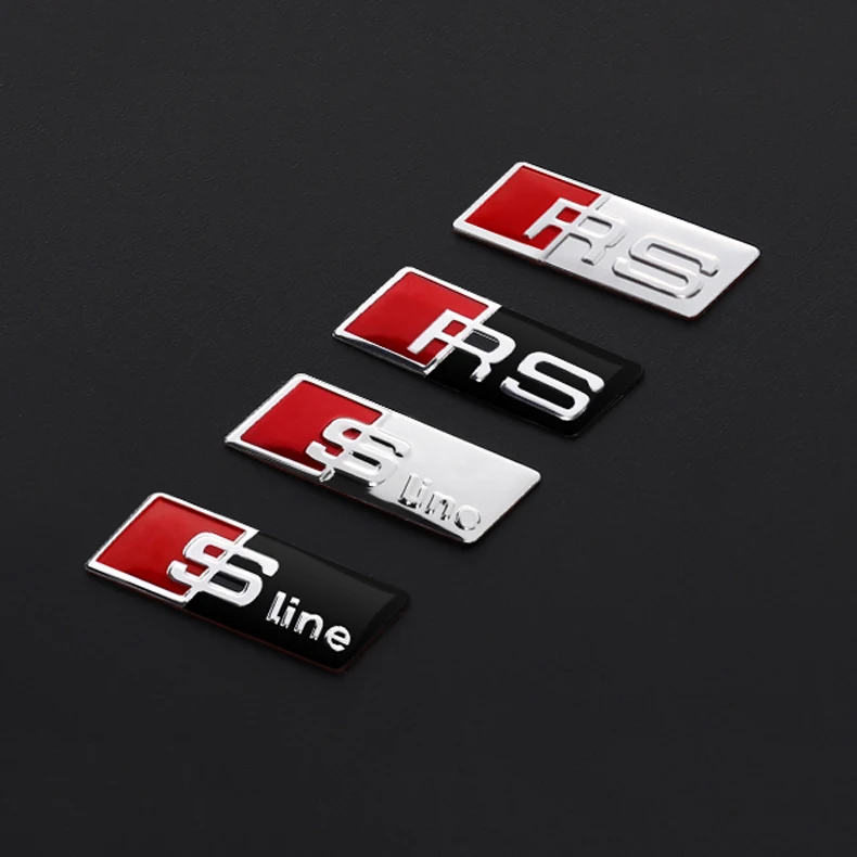 3D алюминиевый значок S-Line RS автомобильные наклейки украшения на руль аксессуары