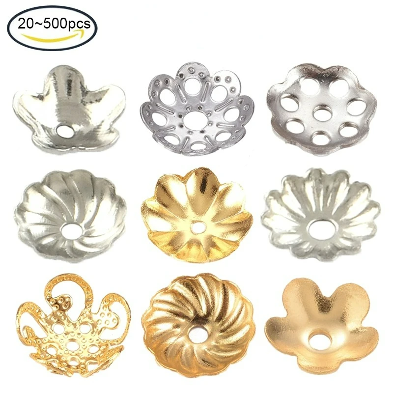 

NBEADS 20-500PCS 5.5-9mm in diameter Multiple Colour Flower Shape 304 Stainless Steel Spacer Beads for Jewelry Making