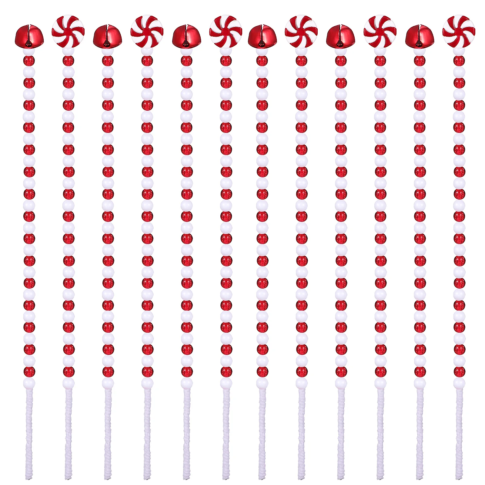 

Christmas Candy Cane Decorations Canes Tree Sticks Picks Ornaments Bell For Party Supplies
