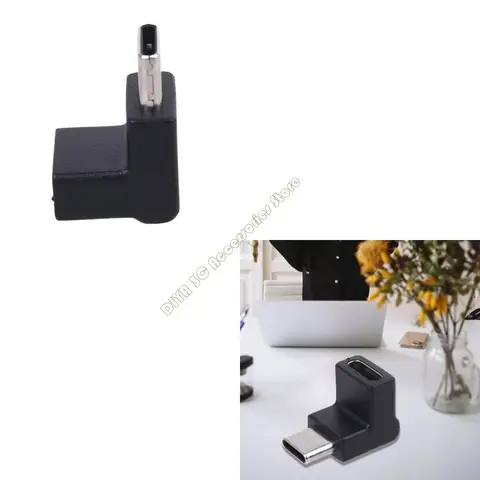 90 ° Правой угол USB 3.1 Тип C Мужчина-Самский конвертер Адаптер для N7YA