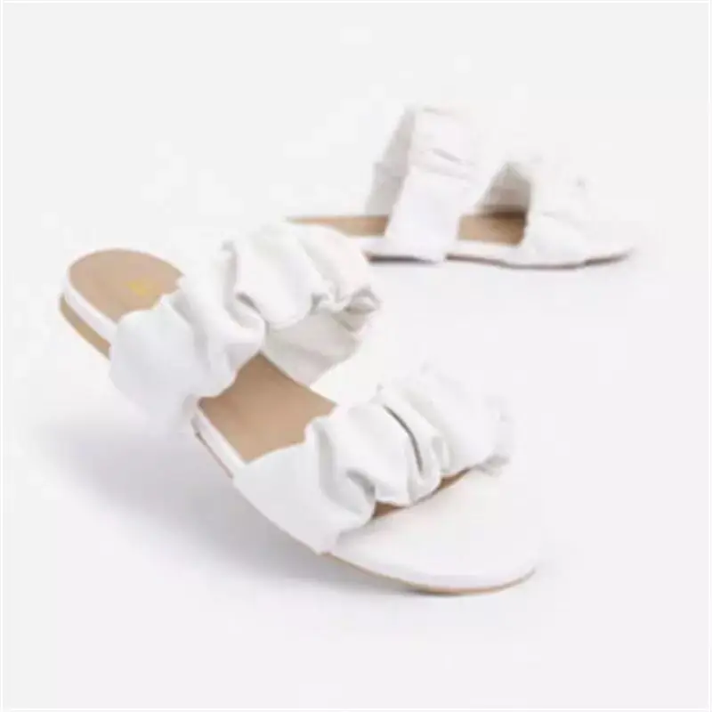 2023 Summer Slippers Women Flat Luxury Outdoor Beach Flip Flops Female Sandals Design Slides Shoes Woman Big Size  6-11