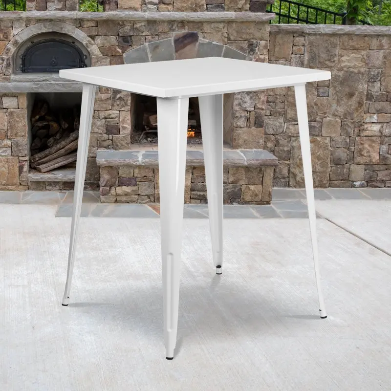 

Коммерческий класс 31,5 "белый металлический внутренний-наружный высокий стол