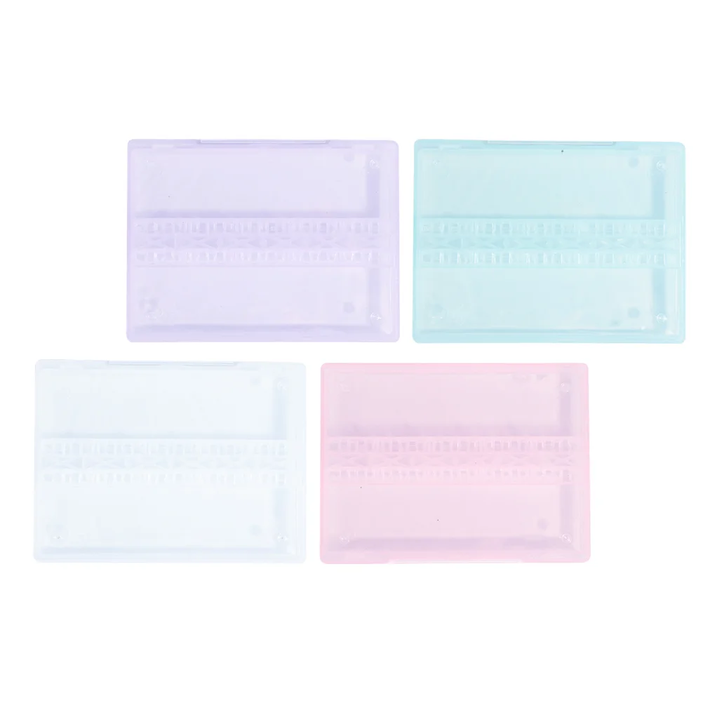 

4 Pcs Storage Box Nail Stand Salon Accessory Suite Drill Bits Container Supply Organizers Holder Case Grinding Heads Cases