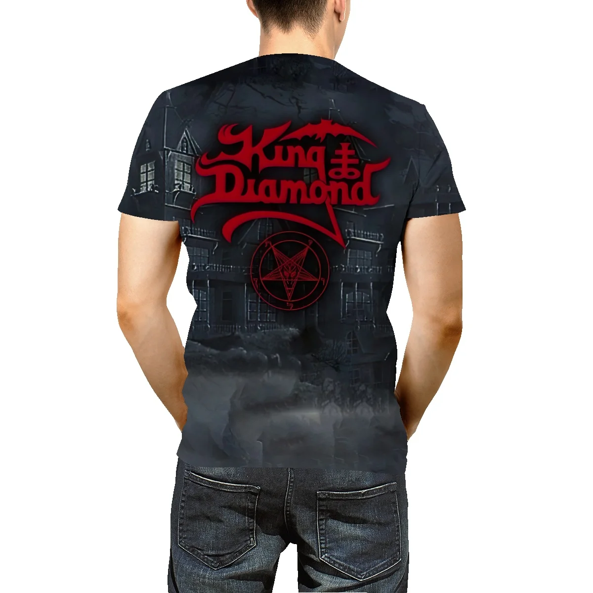

Свободная Мужская футболка с коротким рукавом King Diamond в американском стиле