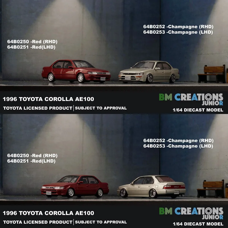 

Автомобильная модель из сплава, с орнаментом, 1:64, Toyota Corolla AE100 1996