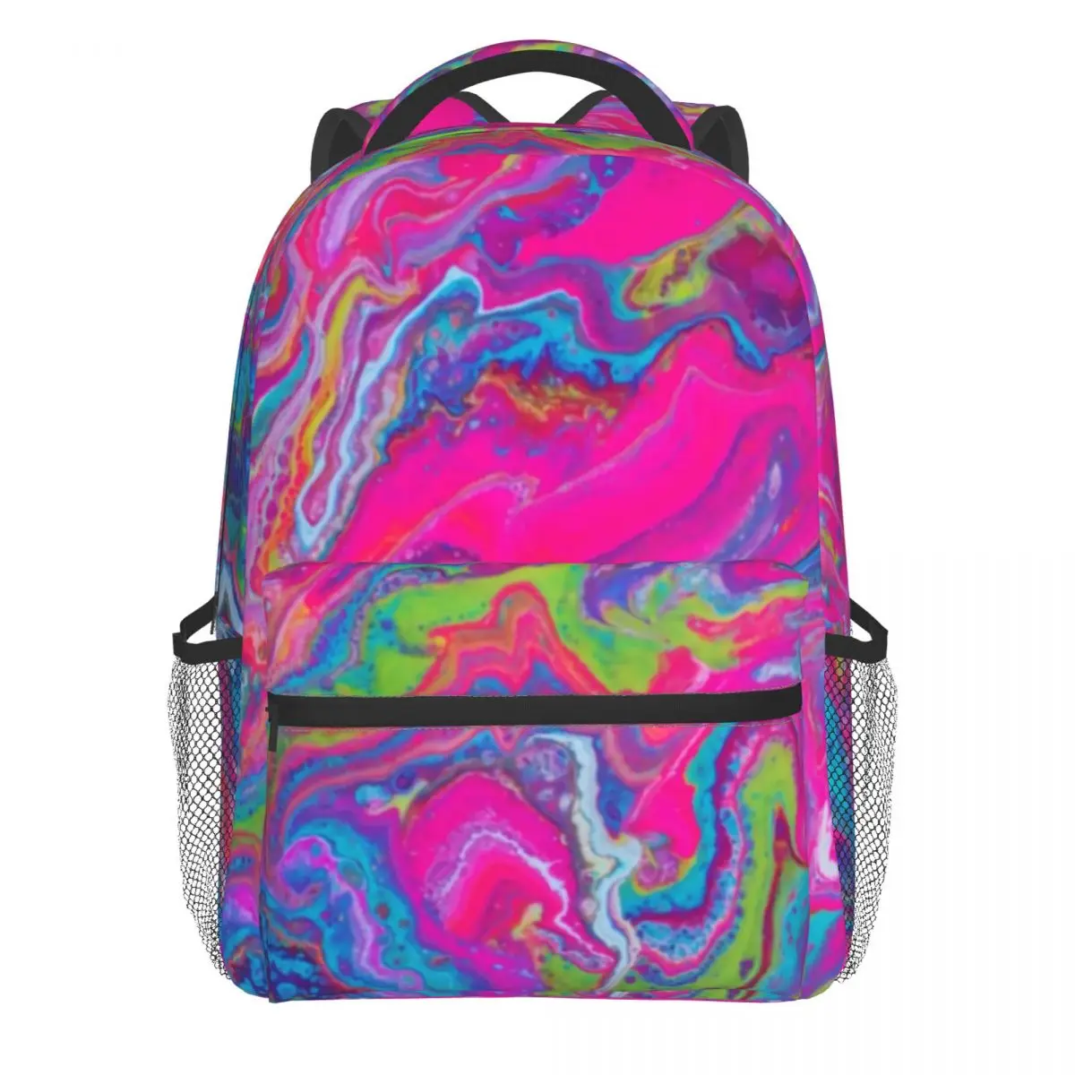 

Psychedelic Backpack Modern Pink and Blue Aesthetic Backpacks Student Outdoor Breathable School Bags Colorful Rucksack