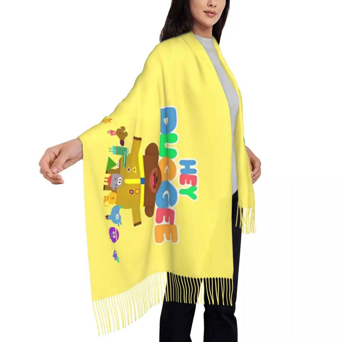 Шарф H-Hey D-Duggees для женщин осенне-зимняя кашемировая шаль милый мультяшный длинный