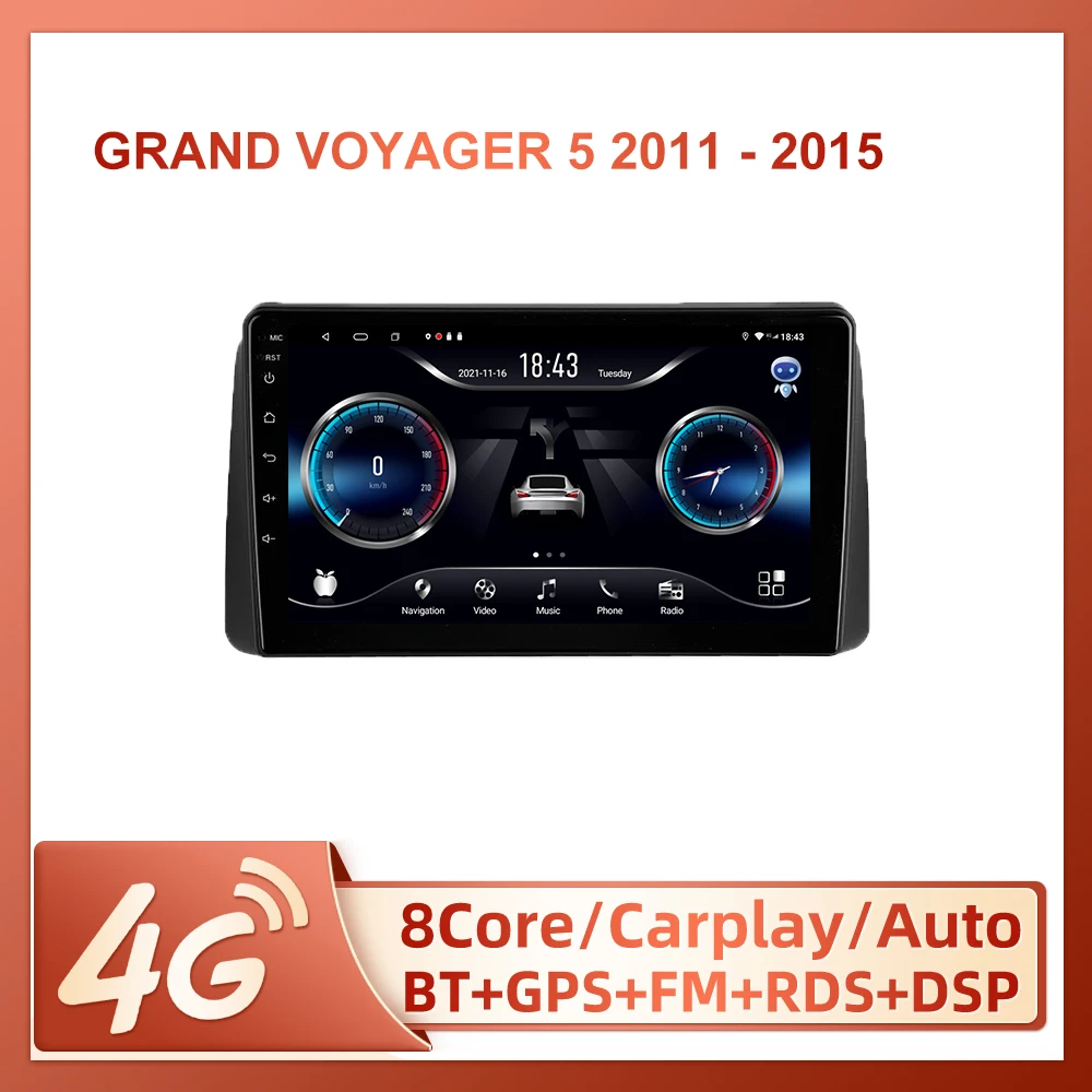 Автомагнитола JIULUNET для Chrysler Grand Voyager 5 2011-2015 автомагнитола с голосовым ии