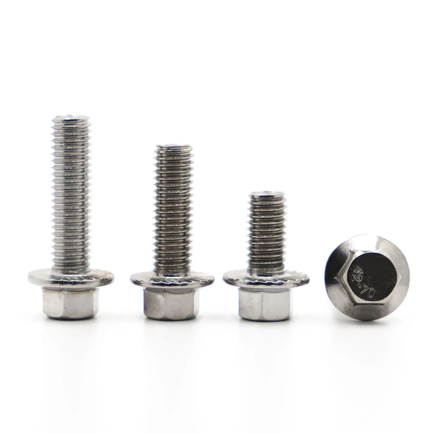 

1-10pcs M5 M6 M8 M10 M12 304 A2-70 Stainless Steel With Tooth Anti-slip Screw Hexagon Flange Bolts GB5787