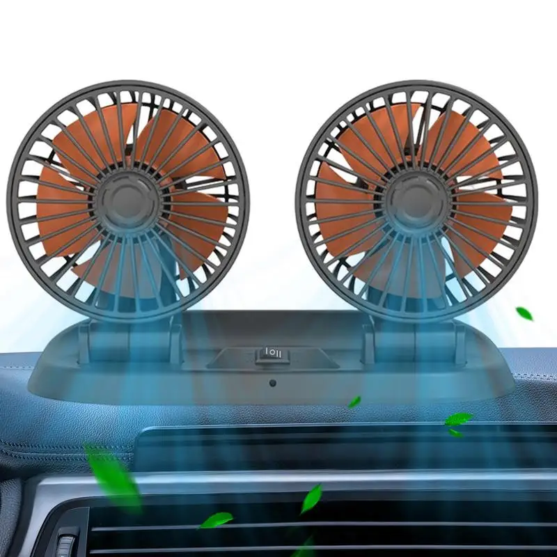 

Car Dashboard Fan Dual Head Electric Car Cooling Fan 12v 24v Portable Cooling Fan USB Powered Electric Fan For Home Office Cars