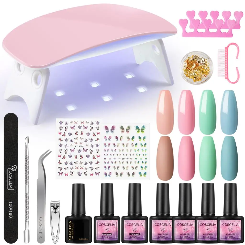 

Набор лаков для ногтей COSCELIA с УФ светодиодный светодиодной лампой