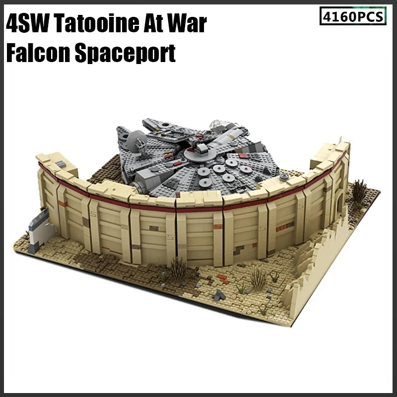 

4106pcs Moc SW Tatooine At War Falcon Spaceport Building Blocks DIY Model Space Street View Series Bricks Kid Toys Birthday Gift