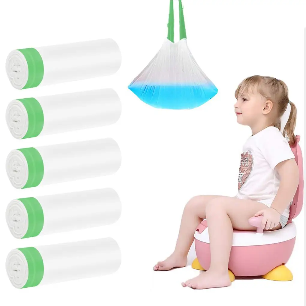 

100PCS Disposable Potty Bags Potty Chair Liners with Drawstring for Baby Toilet Potty Liners