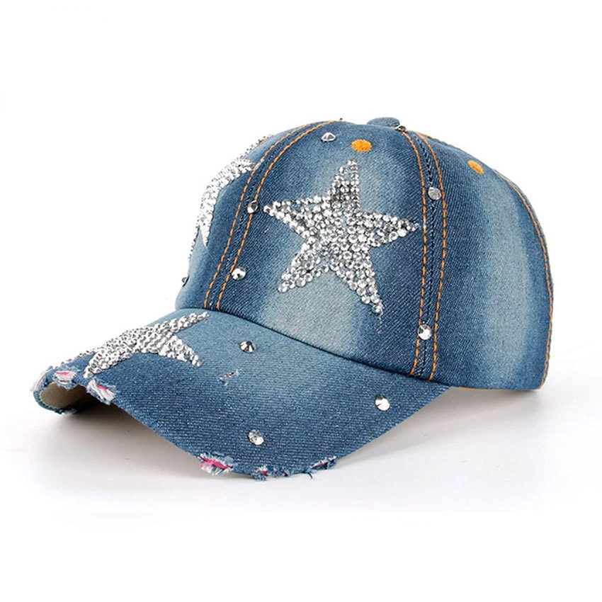

Women's Hat Diamond Flower Cowboy Female Bone Baseball Cap Summer Style Casquette Jeans Hat Cowboy Hat Baseball Hats