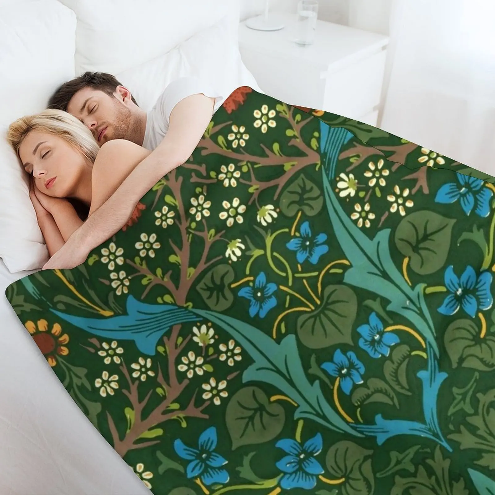 Уильям Моррис Черныйthorn 1. Одеяло Декоративное покрывало Самые мягкие меховые