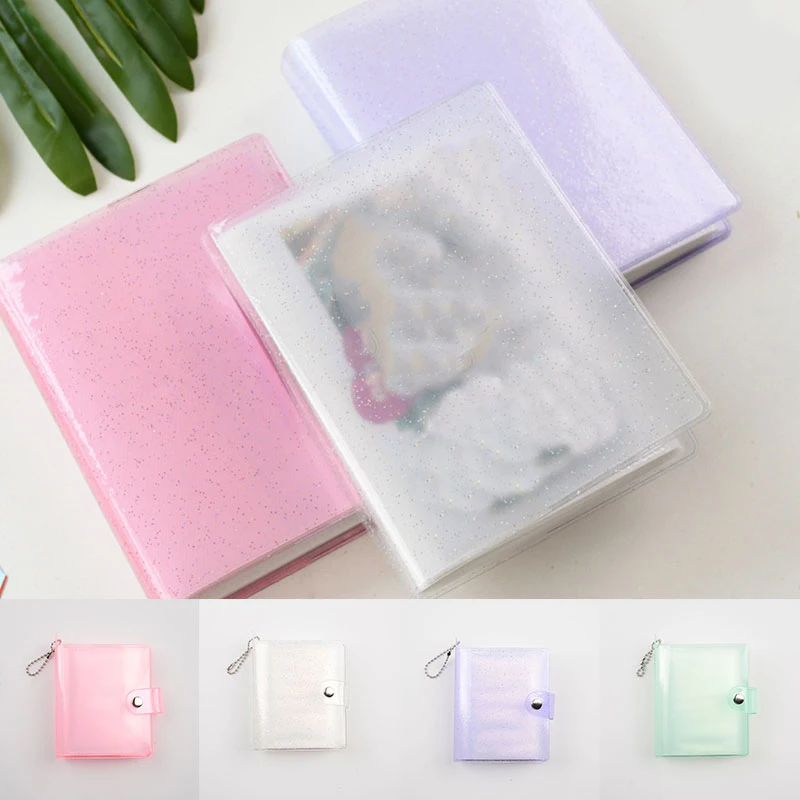 

Mini Frozen Sparkling Key Chain 3 Inch Instax Album PVC Photocard Holder Women ID Credit Card Holder Photocard Binder