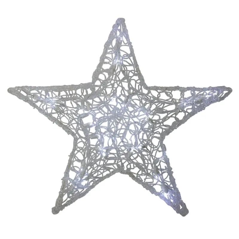 

Gorgeous Twinkling Pure White LED Lighted Hanging Spun Glass Star Decoration