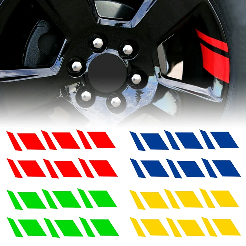 

6Pcs Reflective Car Rim Vinyl Decal Sticker For 18"-21" Universal Car Auto Parts