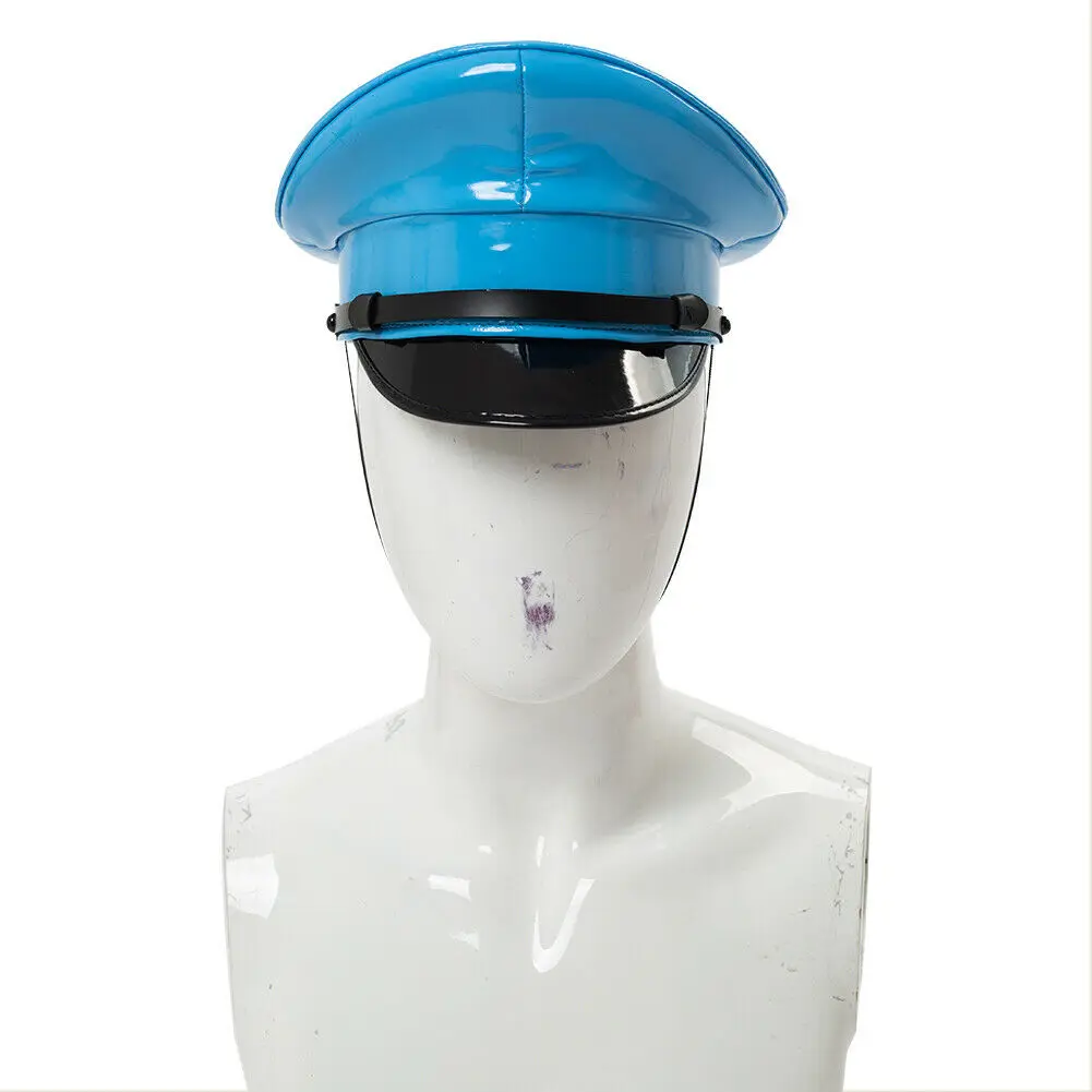Фото Personality Women PU Leather Captain Cap Prom Performance Big Brimmed Hat Bar Cosplay Show Hat Beret Cap №5