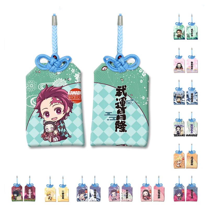 

Anime Demon Slayer Kamado Tanjirou Shinazugawa Genya Amulet Cosplay Protective Talisman Cute Pendants Props Accessories Gifts