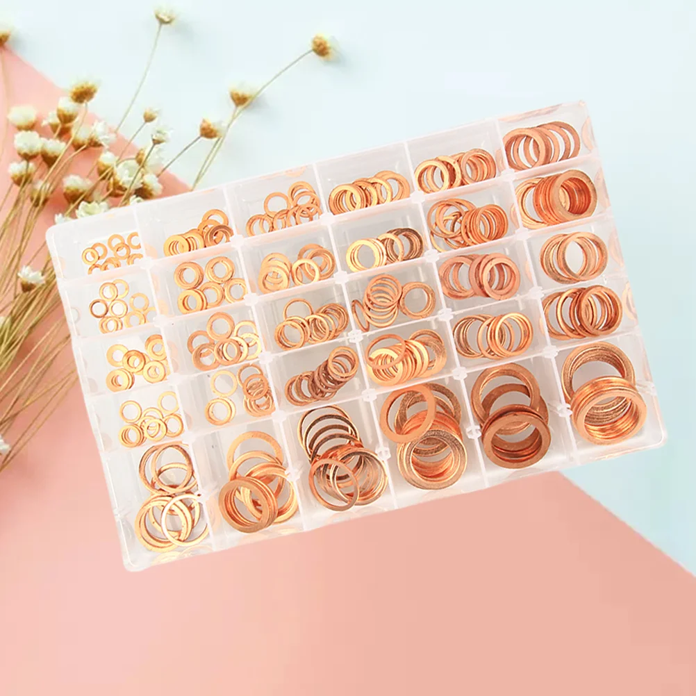 

300Pcs Flat Washer Portable Copper Washers Flat Washer Oil Seal Washers for Wash Machine Home Repair