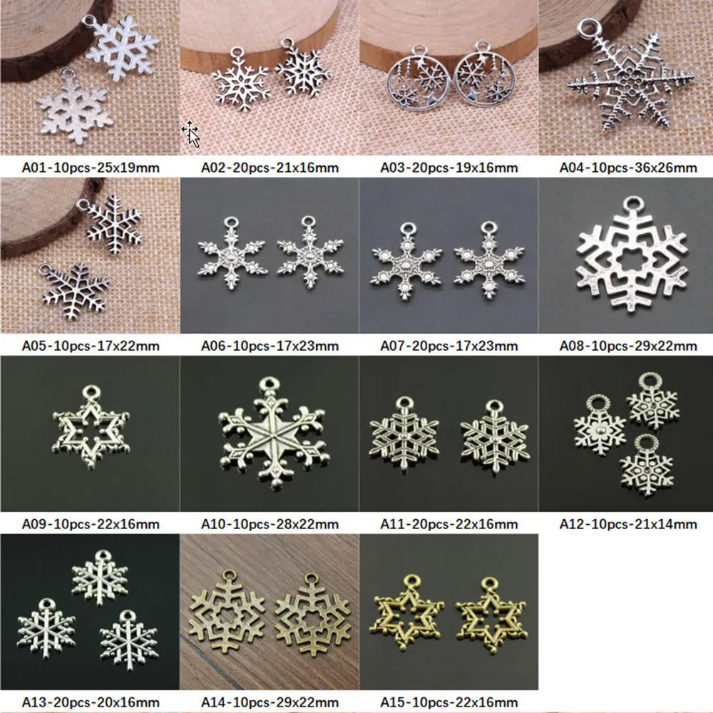 

New Arrival Snowflake Charms For Jewelry Making Gifts For Women