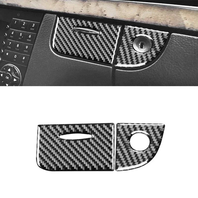 Фото Углеродное волокно для Mercedes Benz E-Class W211 2003-2008, ящик для хранения второй пилота, крышка замка, отделка, аксессуары для интерьера №1
