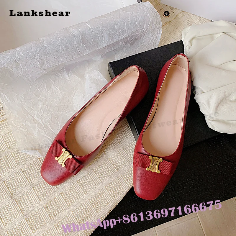 Women's Flat Shoes Summer Fashion Square Toe Butterfly-Knot Shoes Casual Pumps Slip-On Flat Outdoor Women Mary Janes Shoes