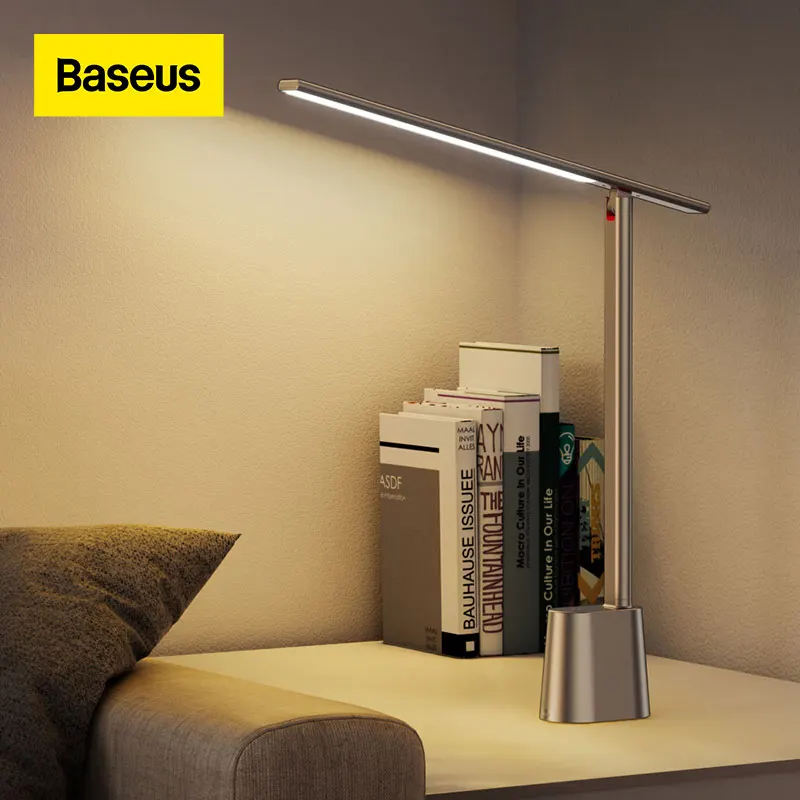 

Baseus Smart LED Desk Lamp Adaptive Brightness Eye Protect Study Office Foldable Table Lamp Dimmable Bedside Reading Night Light