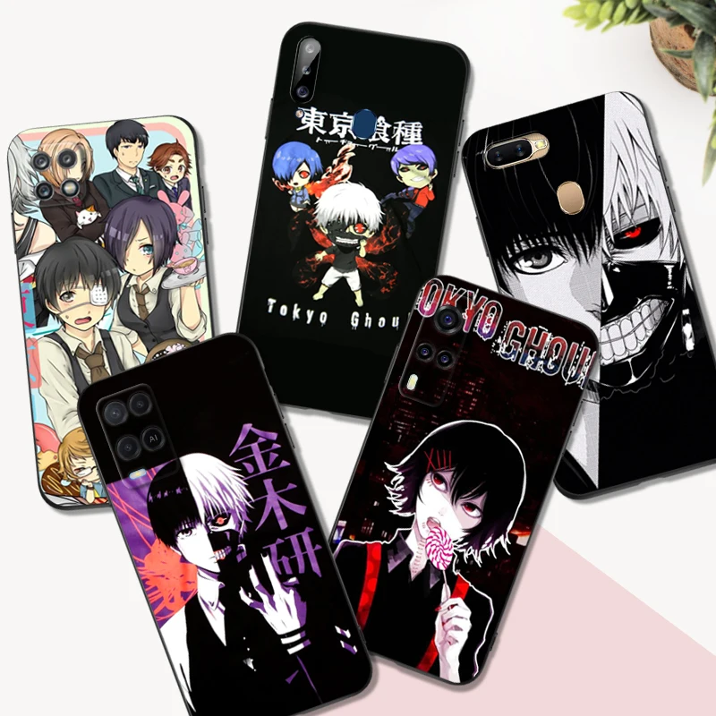 Черный чехол ТПУ для OPPO Reno 7 7Z 8 Lite 4G 5G PRO F11 F17 F15 F19 F19S F21 Токийский Гуль аниме