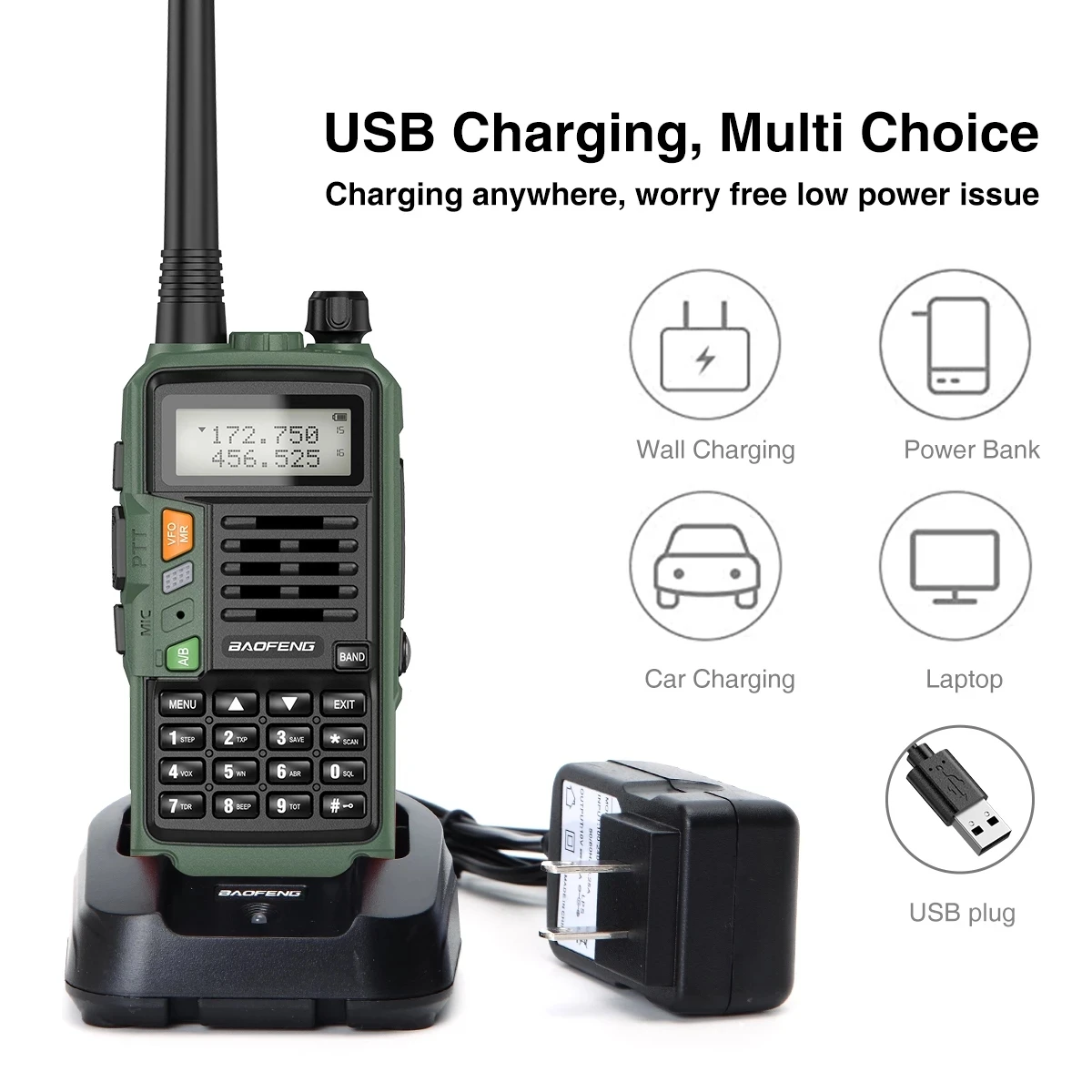 BaoFeng UV-S9 Plus Walkie Talkie Radio Comunicador Powerful Handheld Transceiver Dual Band Long Range Two Way FM Amateur Station
