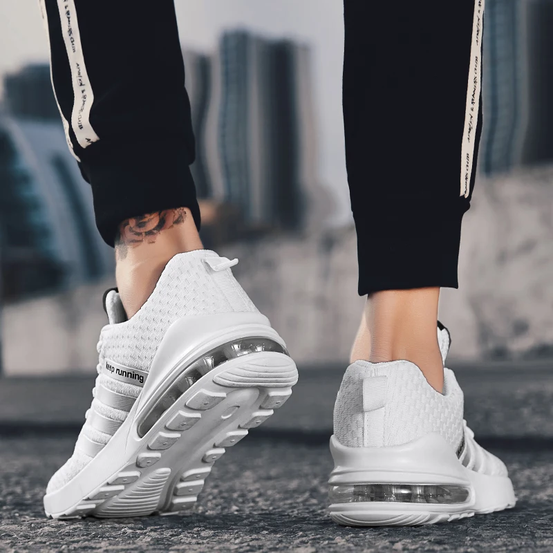 2022 Hot Sale Air Cushion Running Shoes Men White Sports Shoes Big Size 46 Low Outdoor Mens Trainers Lightweight tenis masculino