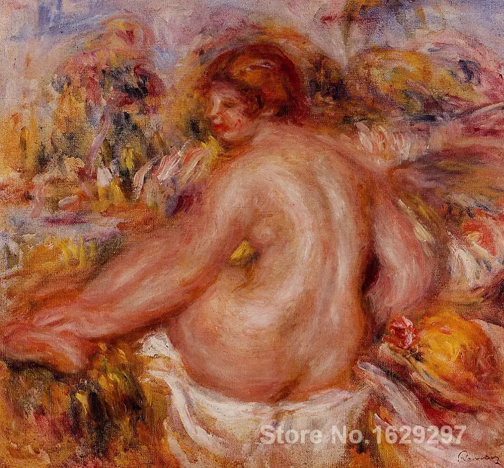 

art reproductions canvas After Bathing, Seated Female Nude Pierre Auguste Renoir painting Hand-painted High quality