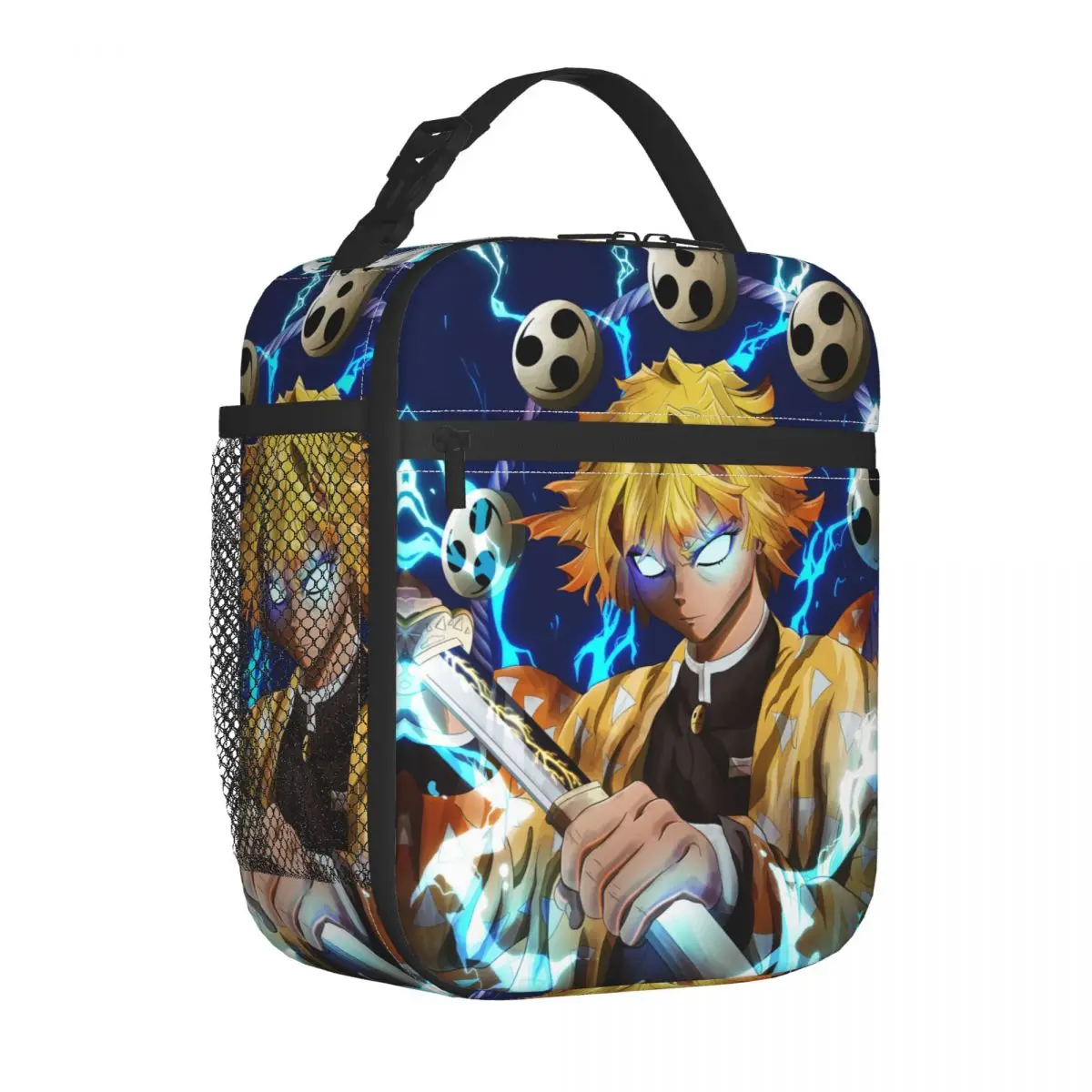 

Flash Zenitsu Agatsuma Thermal Insulated Lunch Bags Work Demon Slayer Anime Portable Bento Box Cooler Thermal Lunch Box