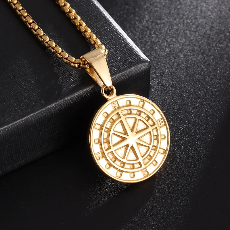 

Vintage Viking Nautical Compass Pendant Necklace for Men Women Graduation Friendship Jewelry Memorial Gifts for Best Friend